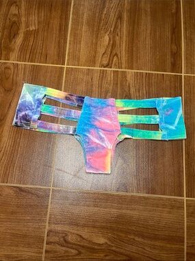 Little Black Diamond Tie-Dye Velvet Cheeky Bottoms - Rainbow